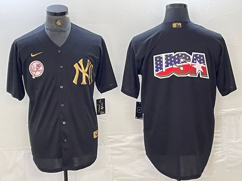 Men New York Yankees Blank Black gold 4 th generation Nike 2024 MLB Jersey style 21